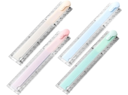Conjunto De 4 Réguas Dobráveis Plástico Hemoton 30cm Com Design Versátil E Graduações Nítidas Em Centímetros Para