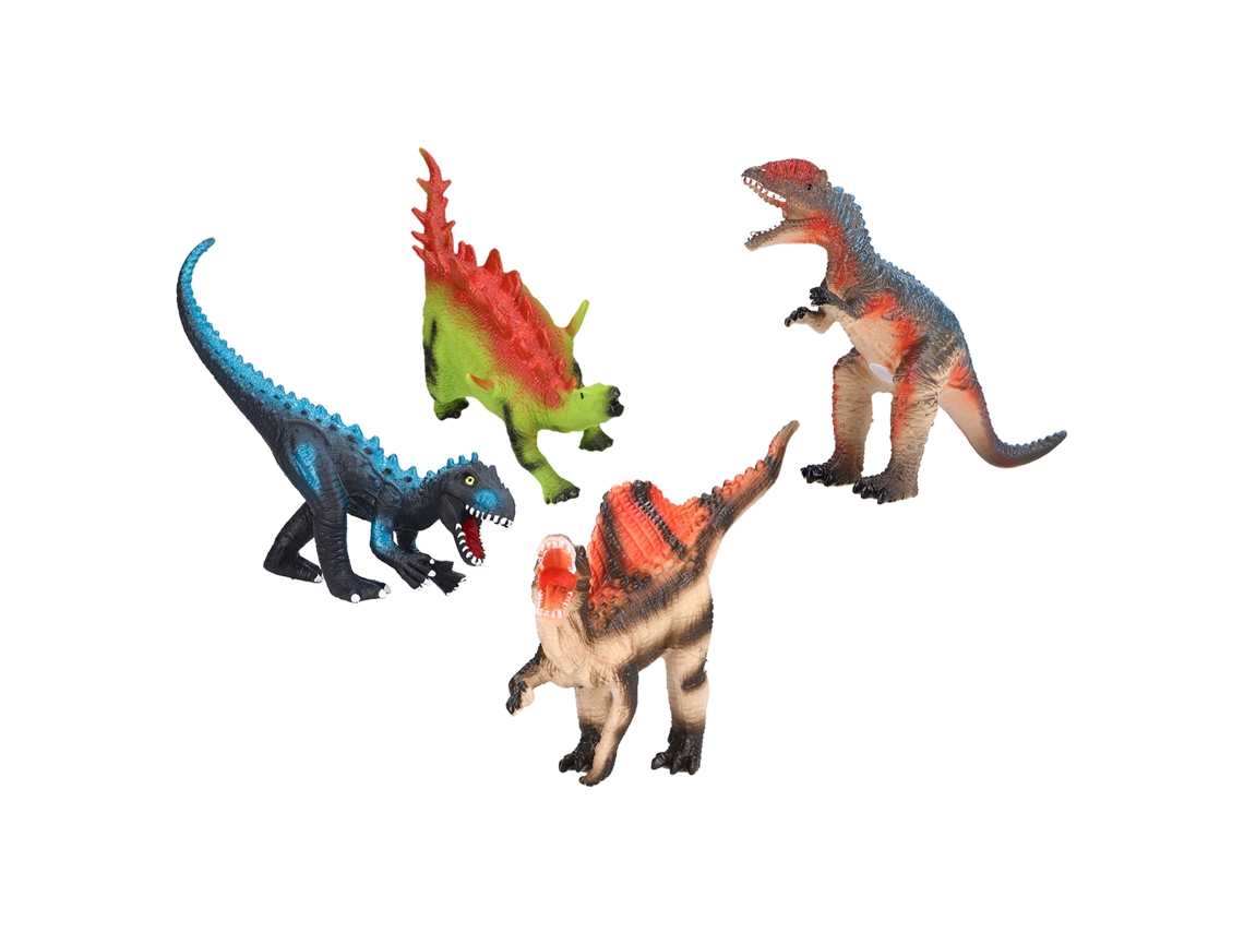 Mali conjunto 4pcs Brinquedo Dinossauro Vinil Carnotauro Estegossauro Ornament para +3 Anos Kl6‑006