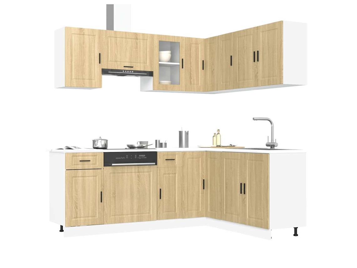 Vidaxl 11 Peças Armário De Cozinha Conjunto Porto Sonoma Carvalho