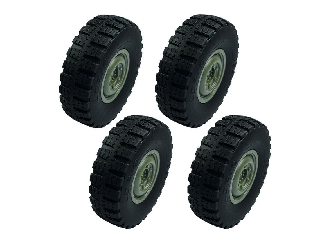 Verde 4pcs Ldr/c Ldp06 1/12 Unimog Rc Carro Pneus Sobressalentes Jantes L0049g L0049y Peças e Acessórios para Veículos e Modelos MDUG
