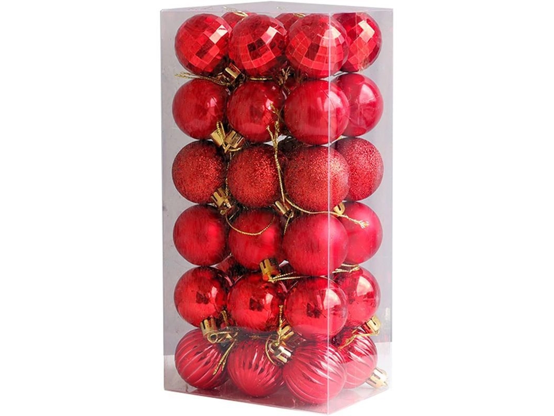 Adornos De Globos Navideños 40mm Convenientes, 36 Piezas Para Decoración De Árbol De Navidad