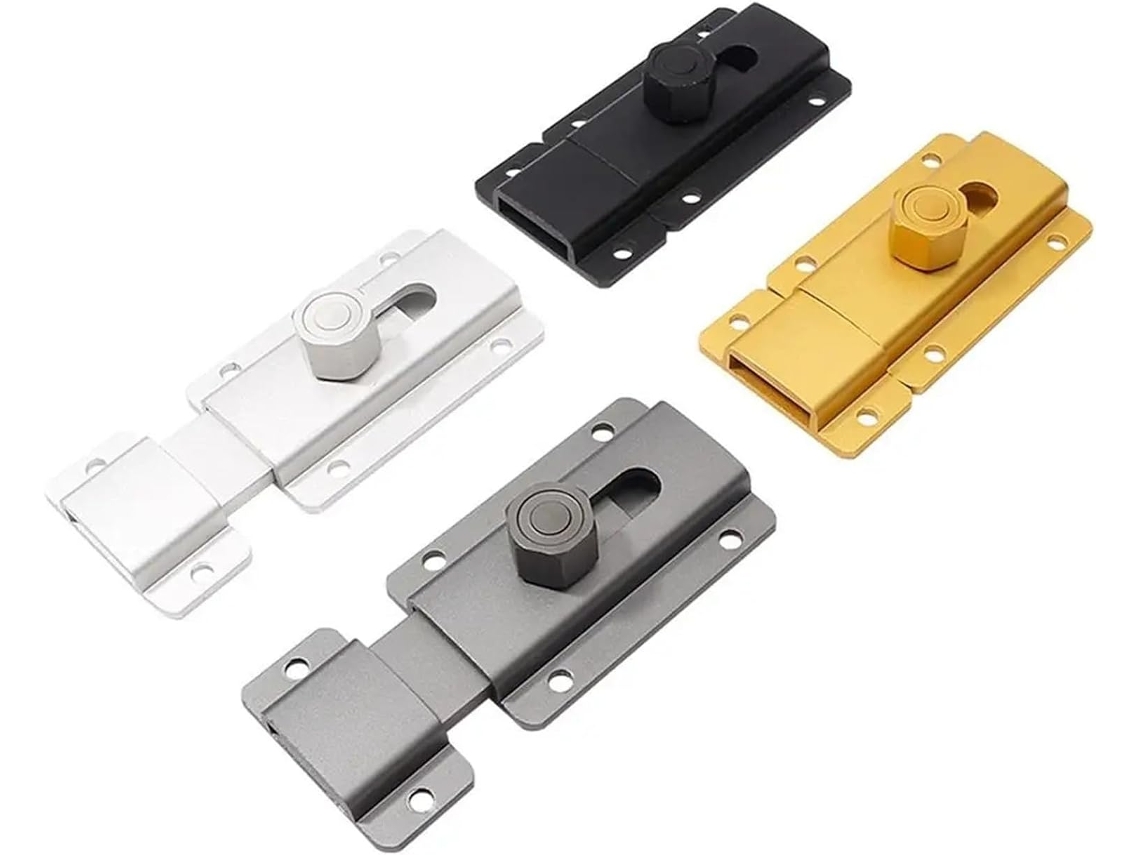 Fecho De Porta Criativo Em Liga Alumínio, Trava Antirroubo, Fivela Resistente Preto, 80mm