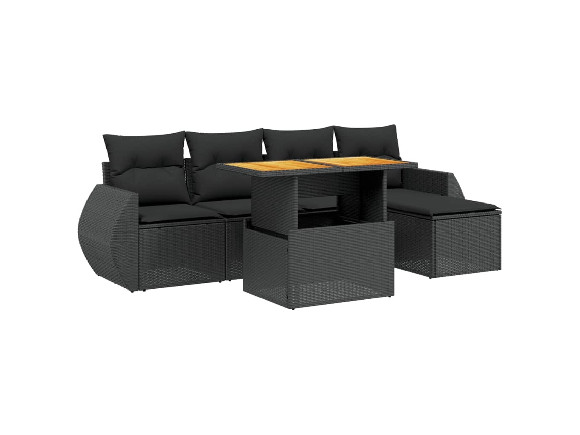 Garden Sofa Set, Garden Sofa Sets Vidaxl Preto Rattan / Vime (n/a)