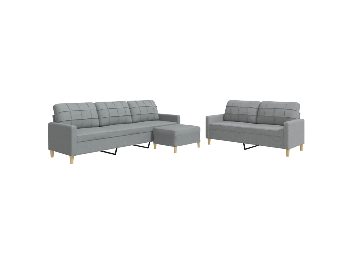 Sofa Set, Sofa Sets Vidaxl Cinzeto Tecido (n/a)