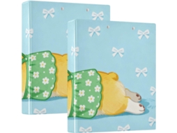 Pacote com 1 ou 2 massas longas com estampa de cachorrinho amarelo, 3 argolas com prancheta e 1 ou 2 massas sortidas.