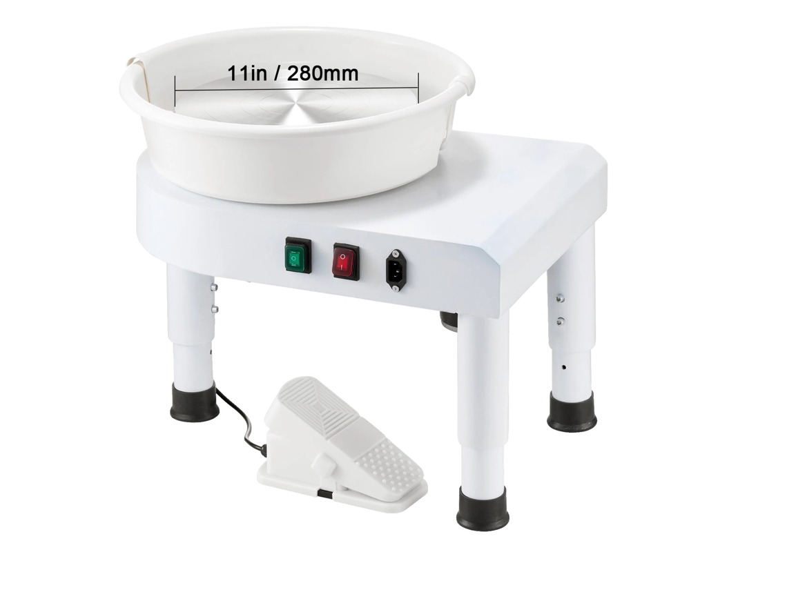 Roda De Oleiro, Velocidade Ajustável, Design Amigável Ao Usuário, 350w 28cm Branco