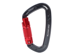 Clip de Escalada Auto bloqueio 25kn Gunmetal com Vermelho