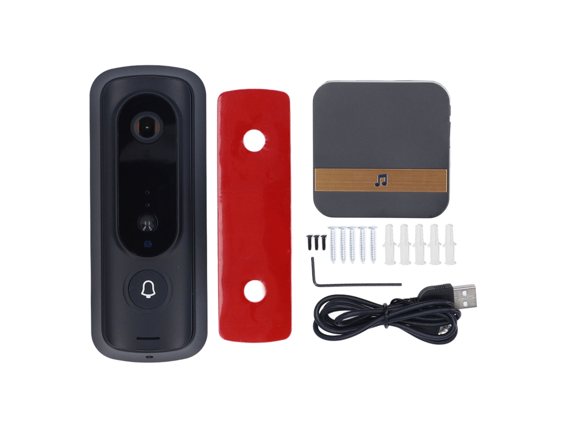 Câmera De Campainha Wifi 2.4g 1080p Visão Noturna Reconhecimento Humano Ai Voz Bidirecional