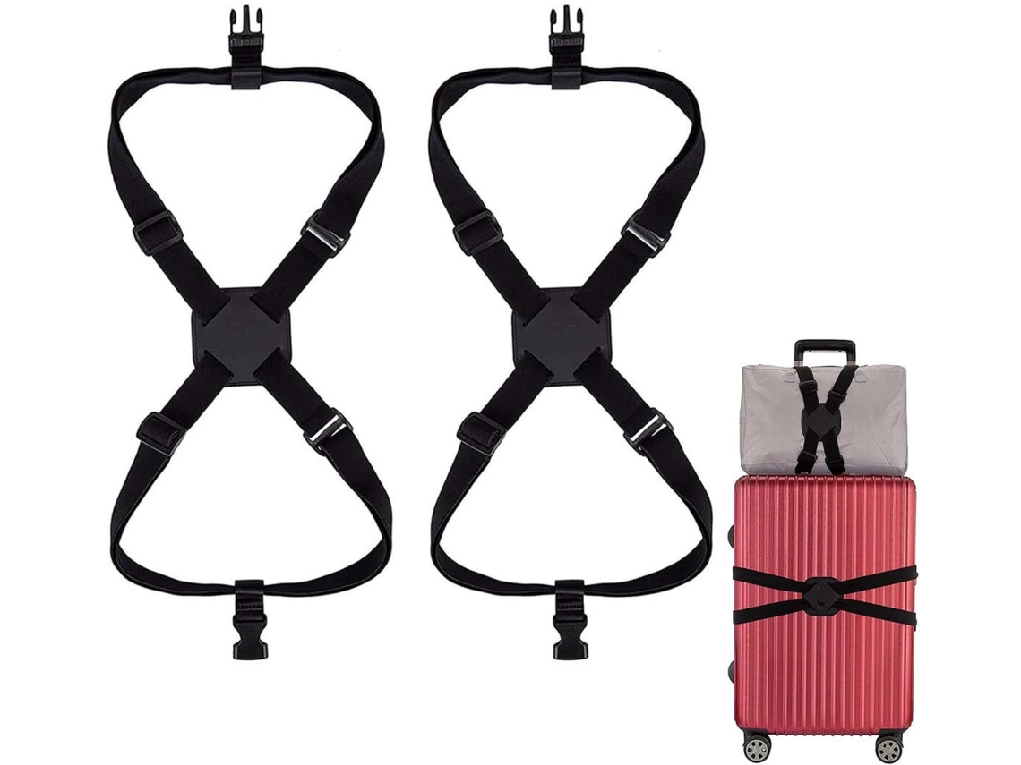 Conjunto De 70 Alças Ajustáveis​​ Para Malas E Mochilas, Com Conexão Elástica E Acessórios Multifuncionais. Comprimento: 70, 240 Cm. Cor: Preto Yu
