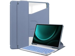 Capa Para Tablet Samsung Galaxy Tab S9 Fe Com Teclado Bluetooth E Suporte Giratório Vledary