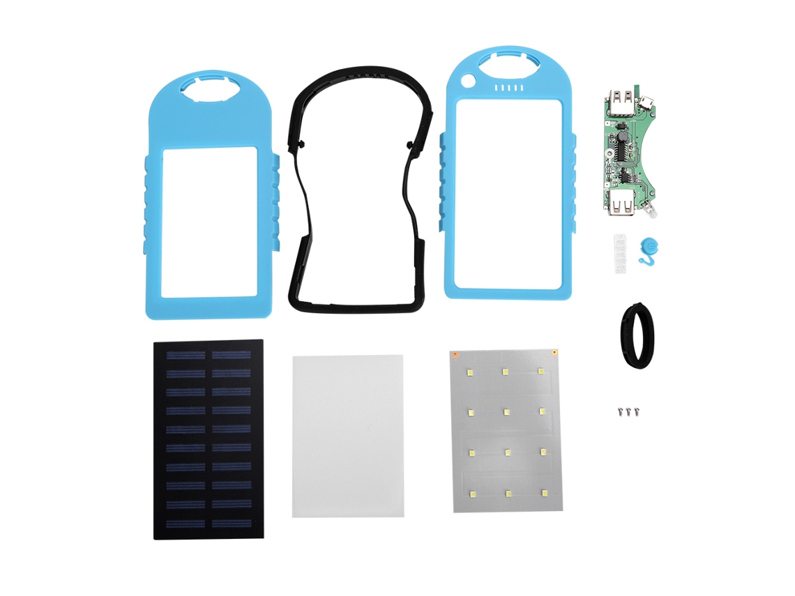 Case Power Bank Solar LAXISCREED com Led Azul