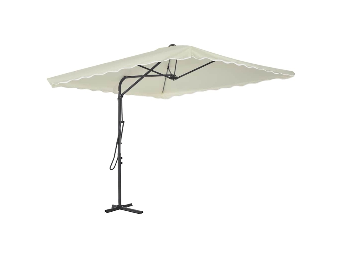 Conjunto 1 Guarda-sol Vidaxl Bege Tecido (250 X 250 X 230 Cm)