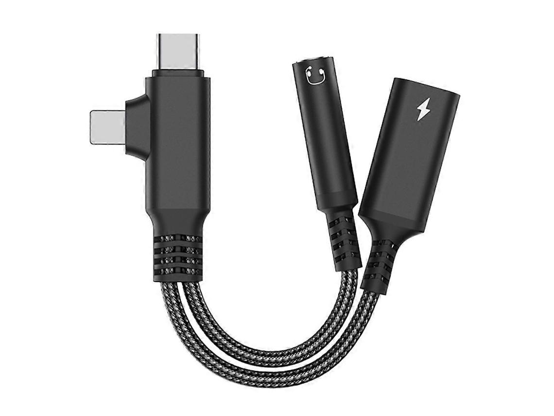 Cabo de Carregamento Usb c em Formato de L para Celular, 5 Mm Fêmea + Usb c Preto AQUAFORGE