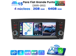 Rádio Carro 2gb+64gb Android 15 6.86" Ips Para Fiat Grande Punto 2005-2012 Wifi Bt Gps Dsp Android Auto Carplay