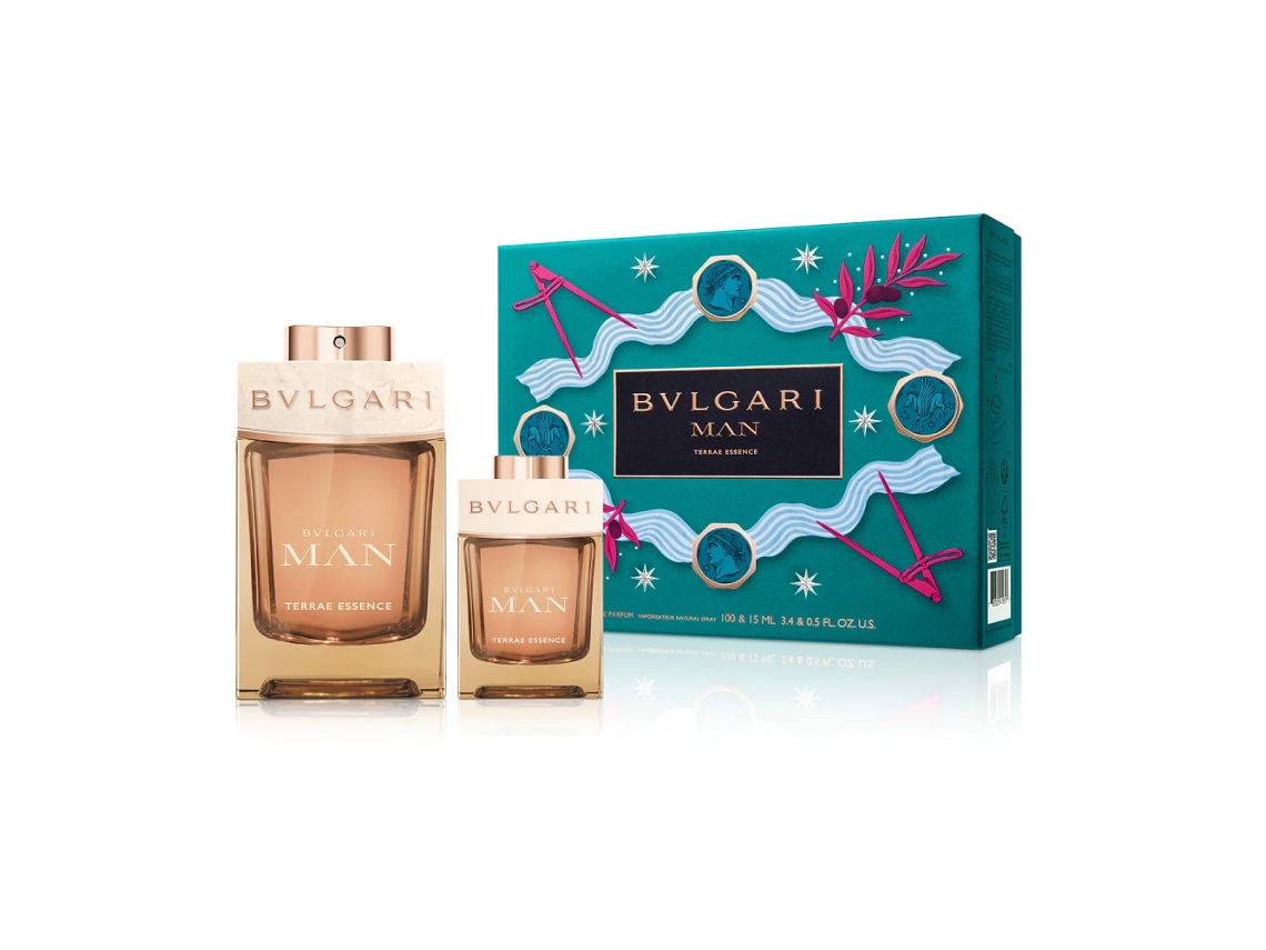 Conjunto de fragrâncias de luxo Man Terrae Essence 100ml Eau de Parfum 15ml Tamanho Viagem Bvlgari