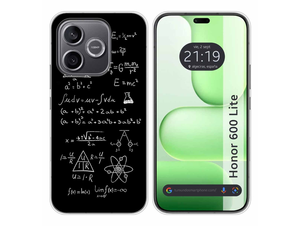 Capa Tumundosmartphone De Silicone Para Honor 600 Lite 5g Com Design De Fórmulas E Desenhos