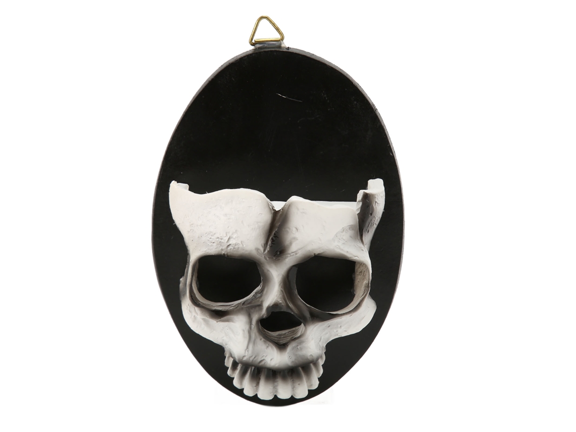 Suporte De Vela De Parede Com Caveira Gótica