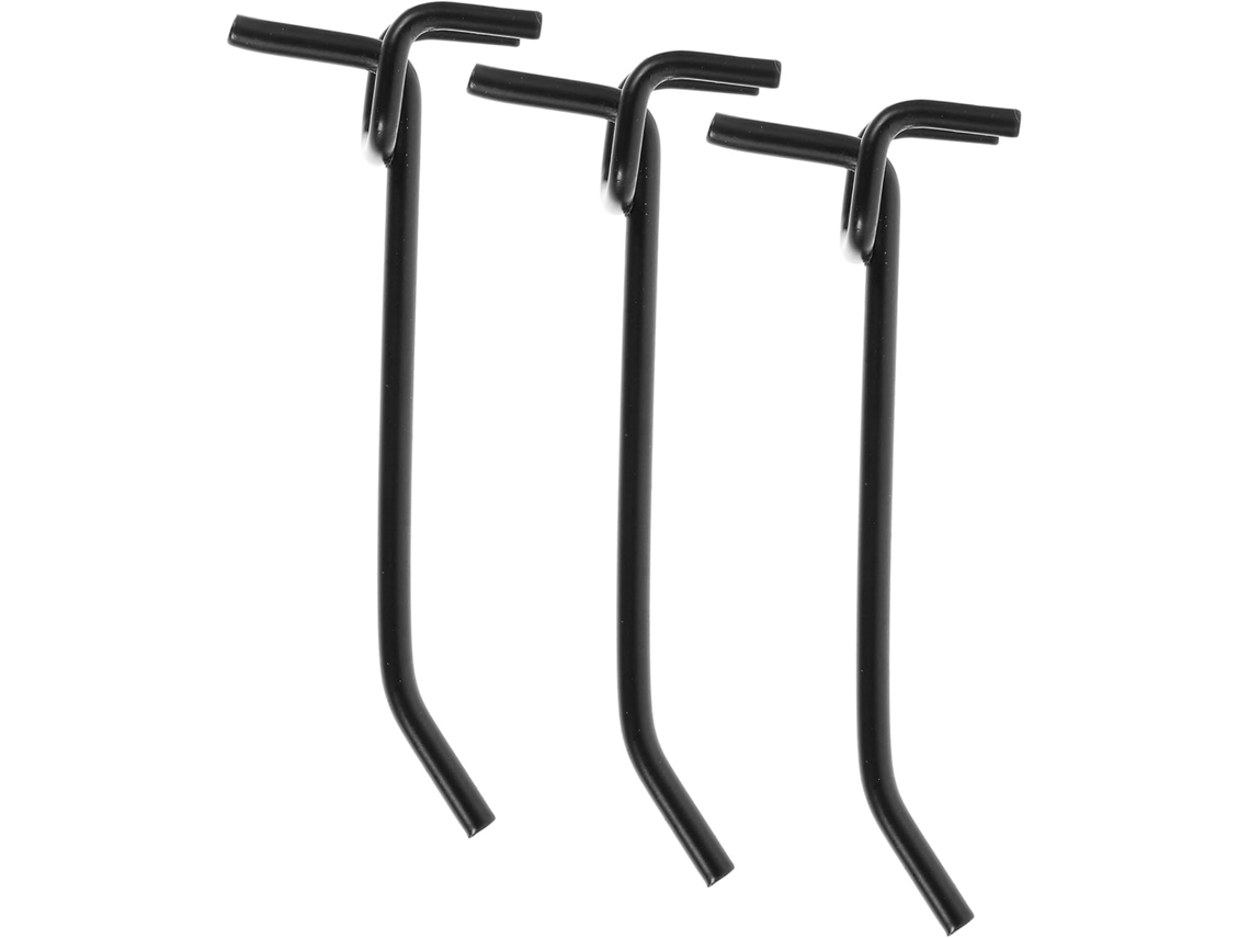 Conjunto De 3 Ganchos Metal Preto Para Painel Perfurado, Ideais Pendur