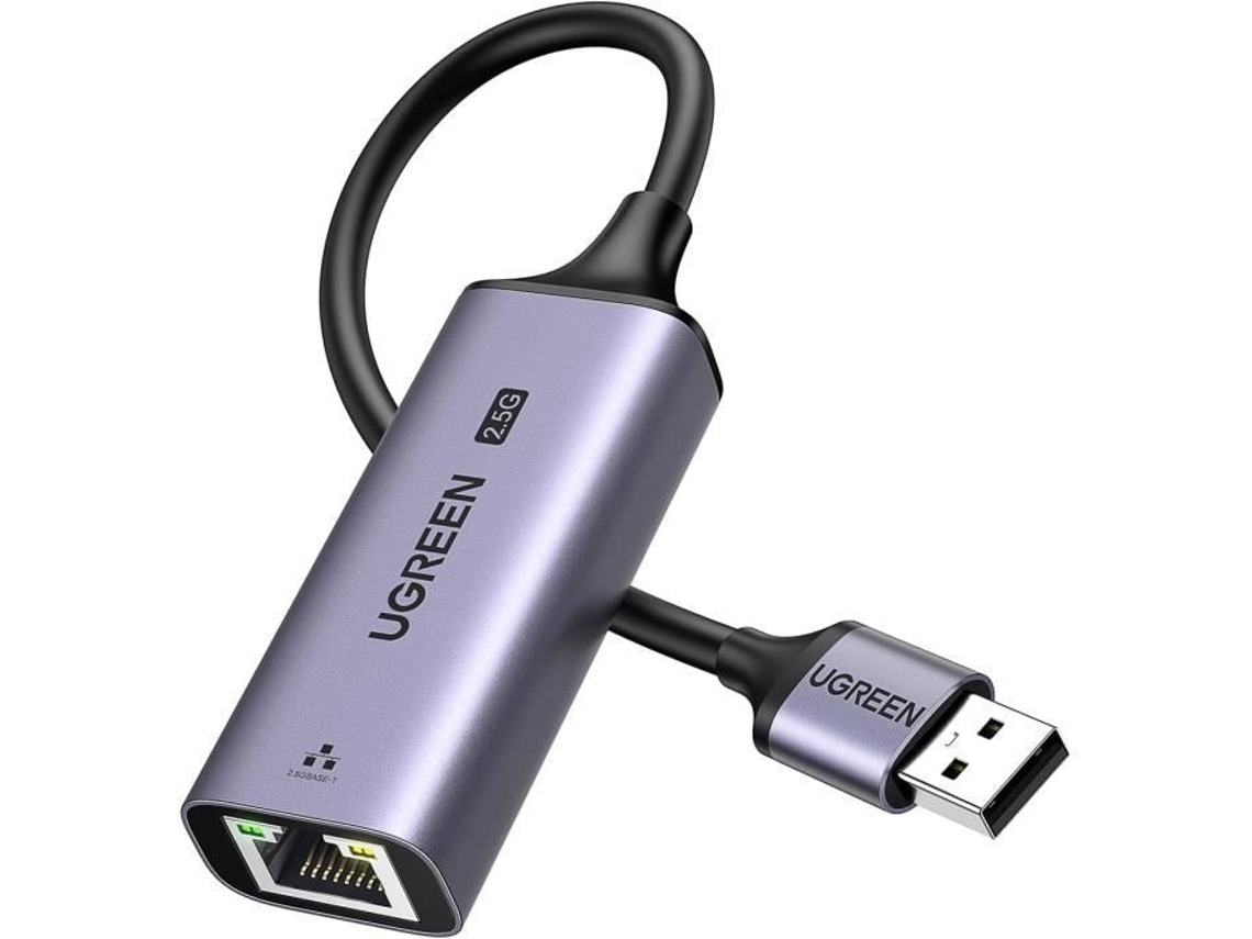 Adaptador Usb 3.0 Para Rj45 Ugreen 2500 Mbps Plug And Play Compatível Com Windows 11 E Macos