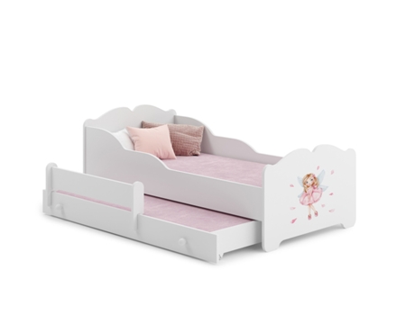 Cama dupla 160 x 80 com colchões e estrados incluídos Kobi Anna Girl with Wings