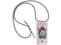 Correia Colar Sparkle Crossbody para Samsung Galaxy A7 HONGWE. Silicone