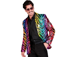 Fato de festa ou jaqueta com estampa animal listrada multicolorida para homem