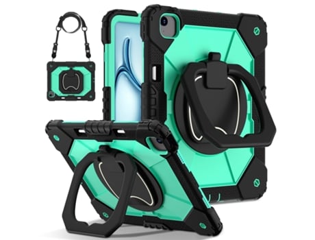 Capa ZRUXE para Ipad Air 13 2024 Contraste Cor Robô Silicone Híbrido Pc Tablet Case Preto Menta Verde
