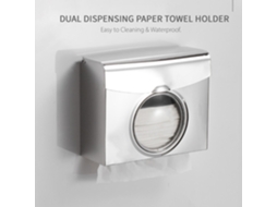 Dispensador de Papel Toalha Parede Aço Inox com Janela Visível