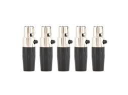 5 Peças Conector Xlr Fêmea Mini De 4 Núcleos Para Microfone Áudio