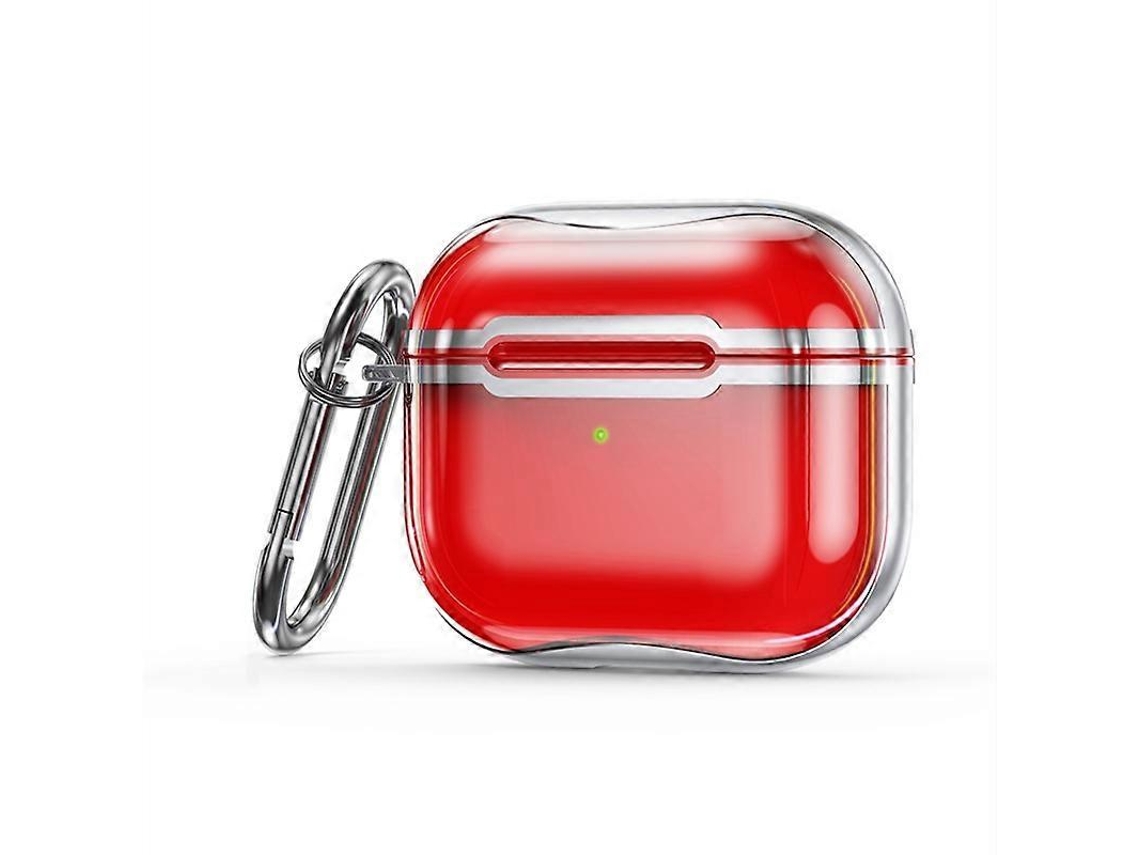 Camada protetora transparente em TPU com moldagem galvanizada e gancho para AirPods 3. GIECY