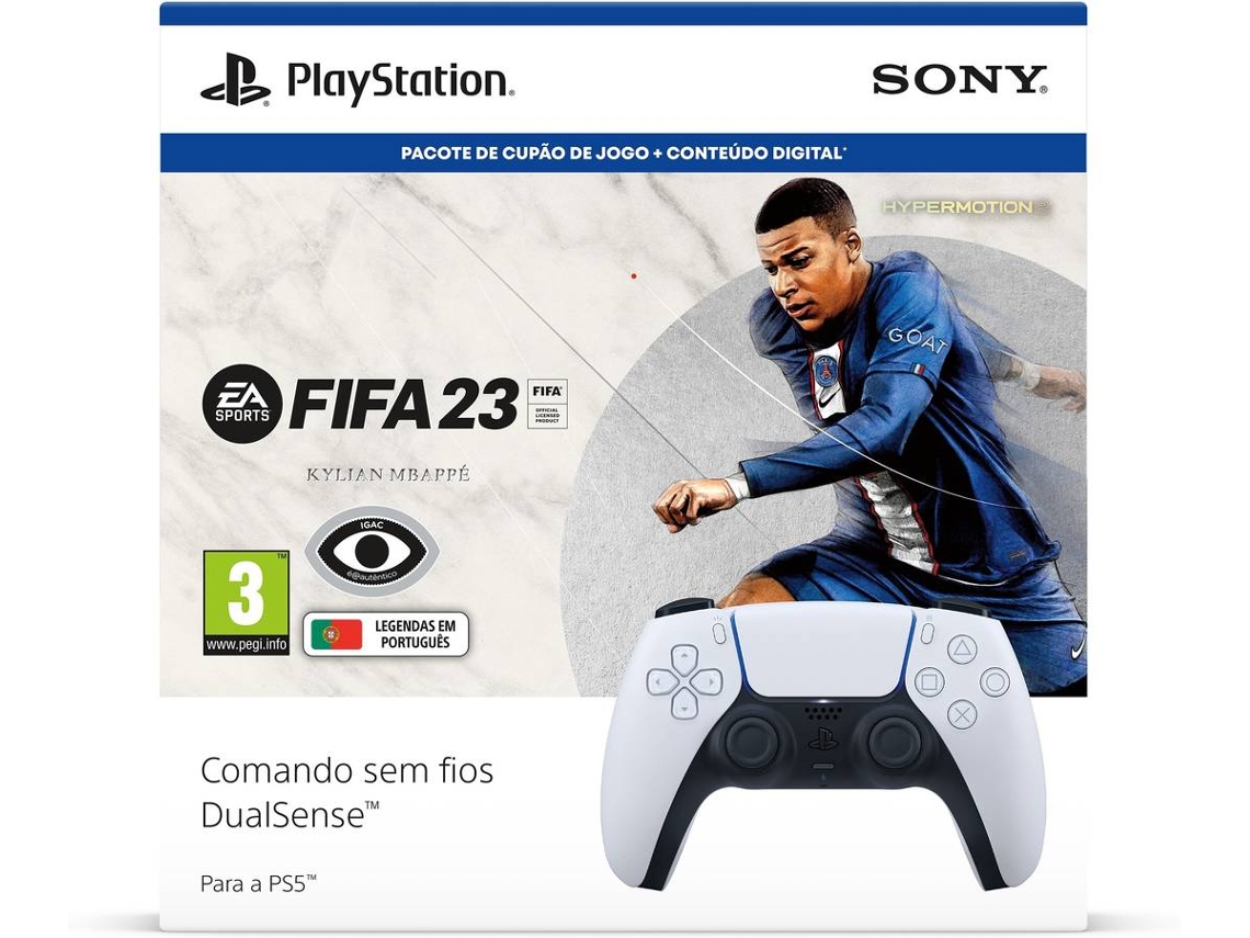 Comando PS5 Dualsense Branco + Jogo FIFA 23 (Código de Descarga na