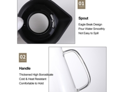 Chaleira Cold Brew Maker em Aço Inoxidável com Filtro Transparente 1200ml