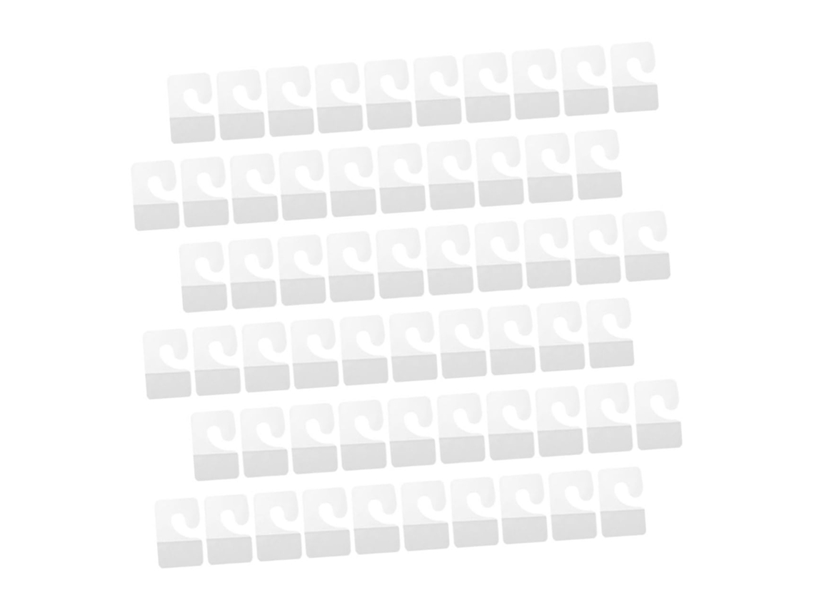 Conjunto De 250 Cabides Autoadesivos Transparentes Em Pvc Da Sosoport