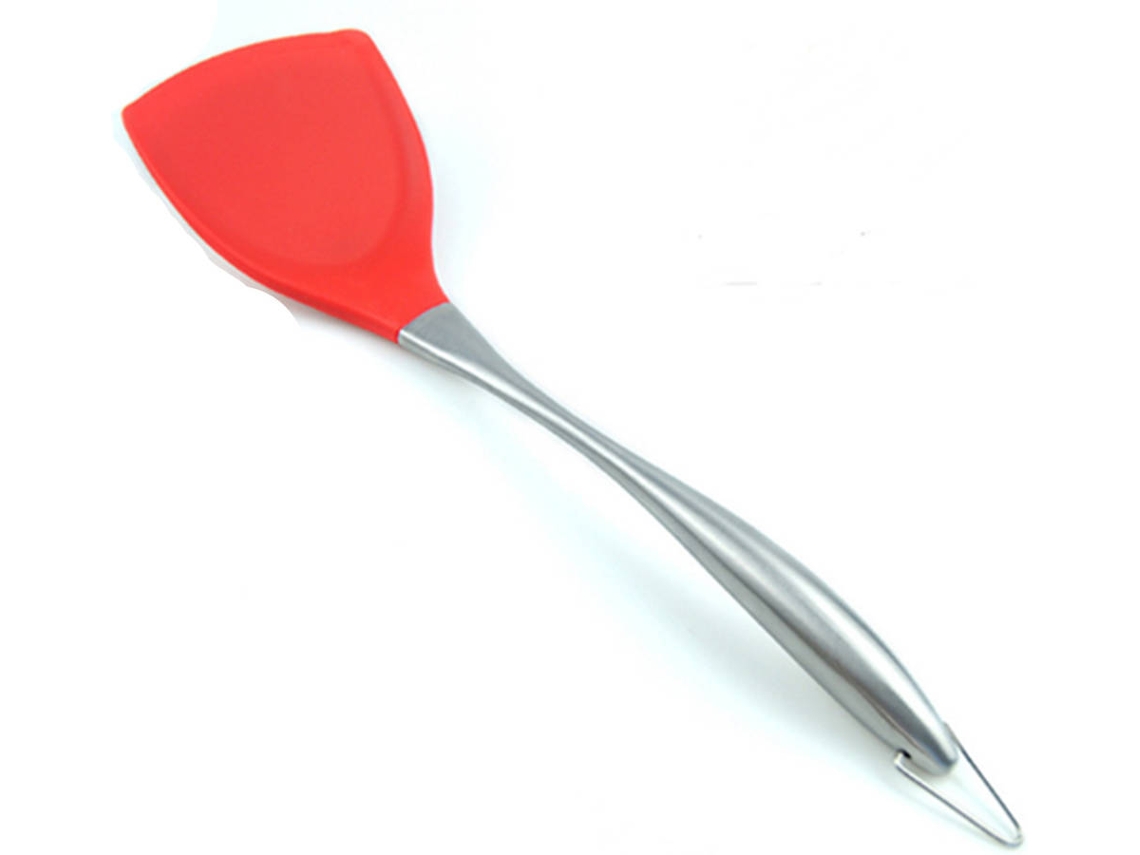 Espátula WJS Silicone com Cabo de Aço Inoxidável (Preto)