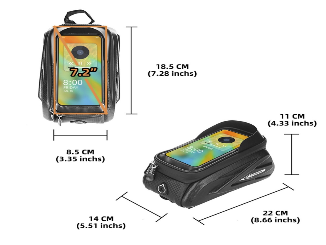 Bolsa para Telemóvel de Bicicleta 6 8 Polegadas Impermeável Ecrã Tpu Rígida LURELIA