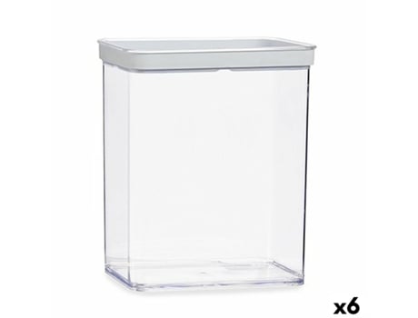 Frasco Transparente Silicone poliestireno ABS 3,3 L 10,5 x 23,7 x 21 cm (6 Unidades)