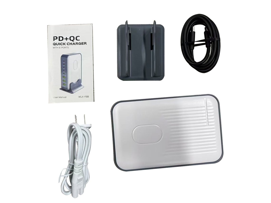 Carregador EOOCOO (saída de 8 Portas, Tensão Ampla 110 240v, com Suporte Vertical)
