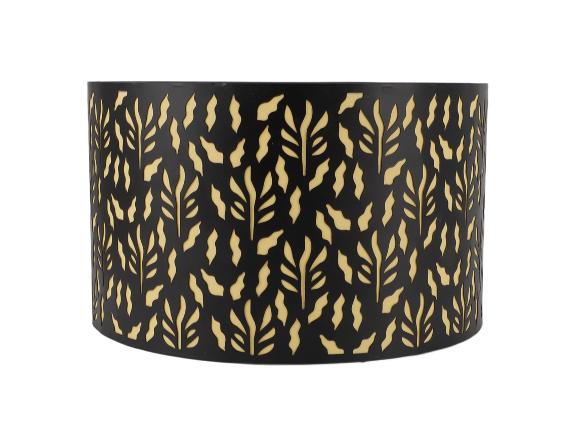 Abajur de Metal E27/e14 com Design Oco e Revestimento Amarelo, 25cm