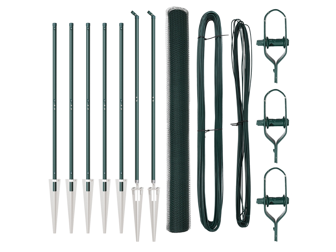 Conjunto 1 Cerca Externa Vidaxl Verde Aço (10 X 1,5 M)