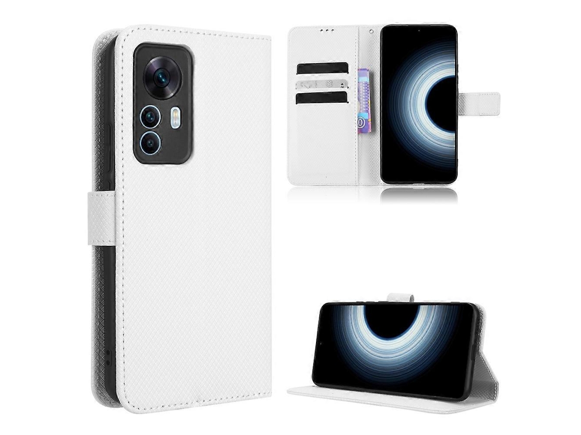 Capa De Celular Em Couro Com Textura De Diamante Para Xiaomi 12t / Redmi K50 Ultra