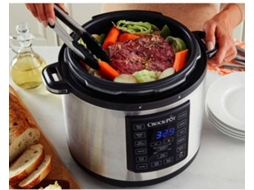 Máquina de Cozinha Multicooker CROCKPOT CSC051X-01 (5 L - 1100 W) — 4 opções para cozedura lenta, Selar/Saltear ou Vapor , 8 opções de cozedura rápida. Painel digital programável, com possibilidade de inicio diferido. Recipiente para cozinhar desmontável e com capacidade de 5L.