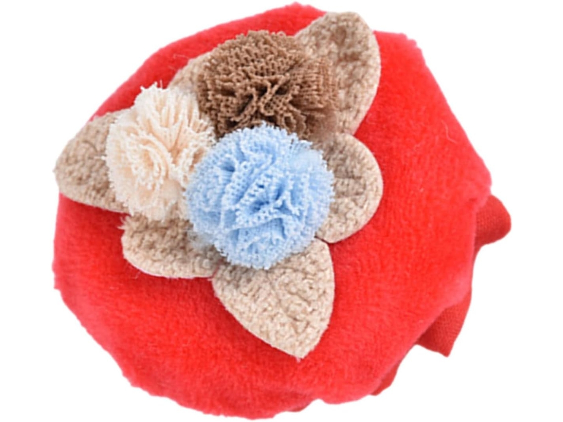 Capa Protetora Decorativa Em Tecido Vermelho Para Maçaneta De Porta Formato Flor, Que Reduz O Risco De Queimaduras