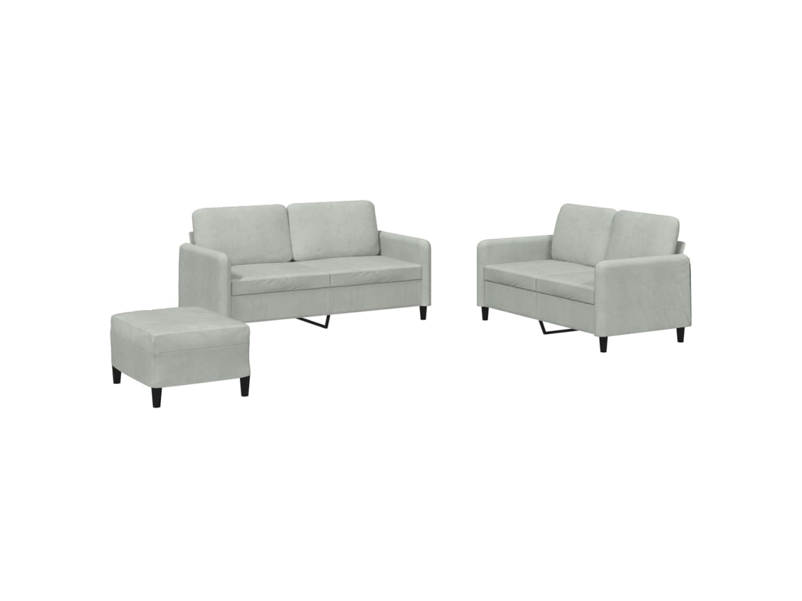 Sofa Set, Sofa Sets Vidaxl Cinzeto Veludo (n/a)