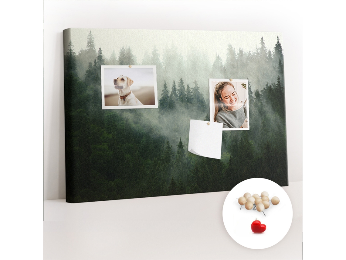 Quadro De Cortiça Com Impressão Floresta Nublada Para O Escritório Espelharte (60x40 Cm)