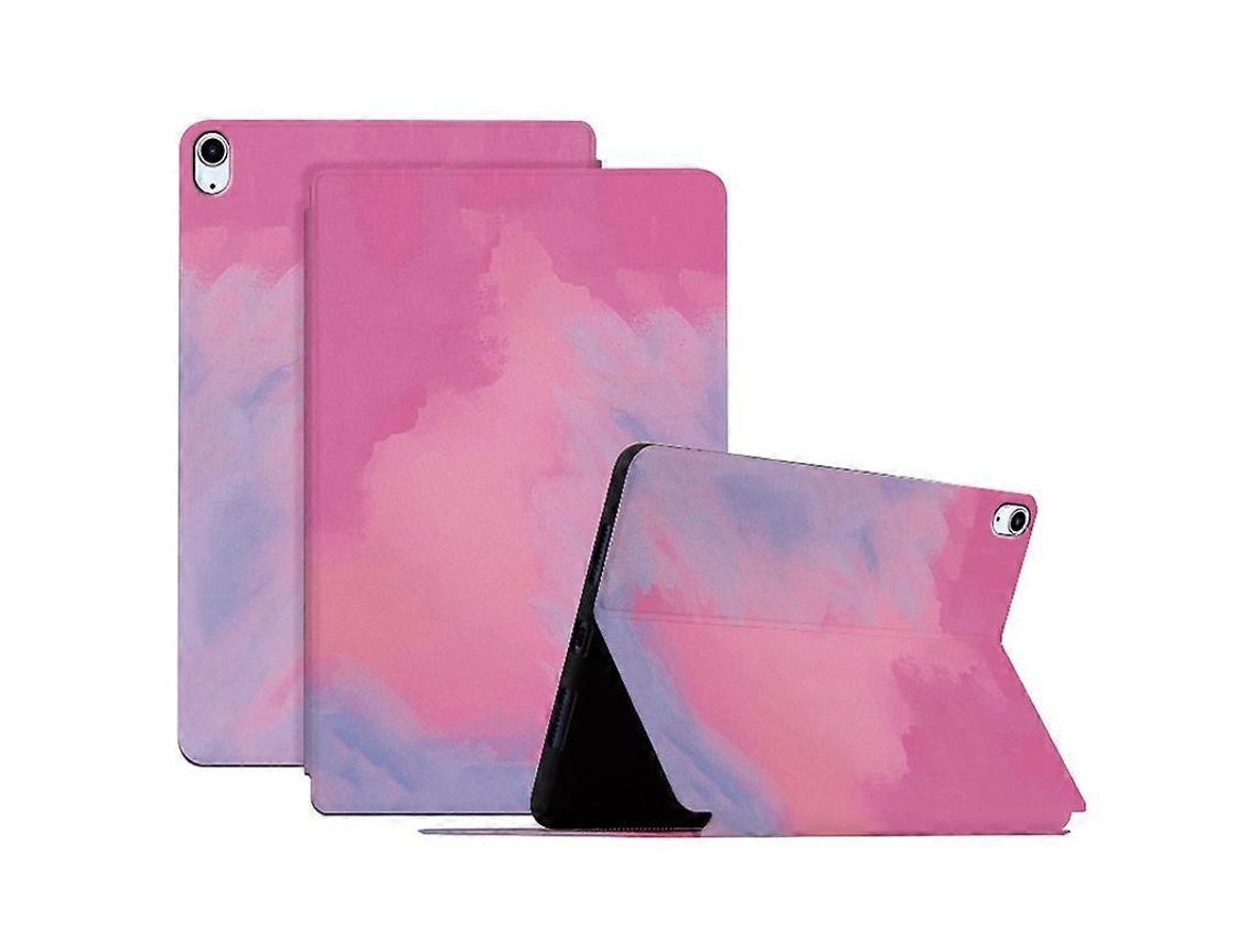 Capa de couro sintético Hengrongshen com ativação/repouso automático para iPad Air 11 (2024) / Air (2020) / Air (2022) - Rosa escuro (2025)