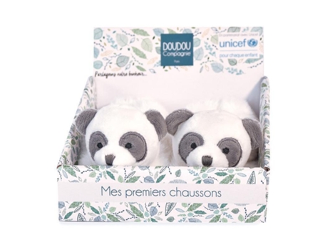 Chinelos DOUDOU & COMPAGNIE Guizo Unicef Panda Branco (0/6 meses)