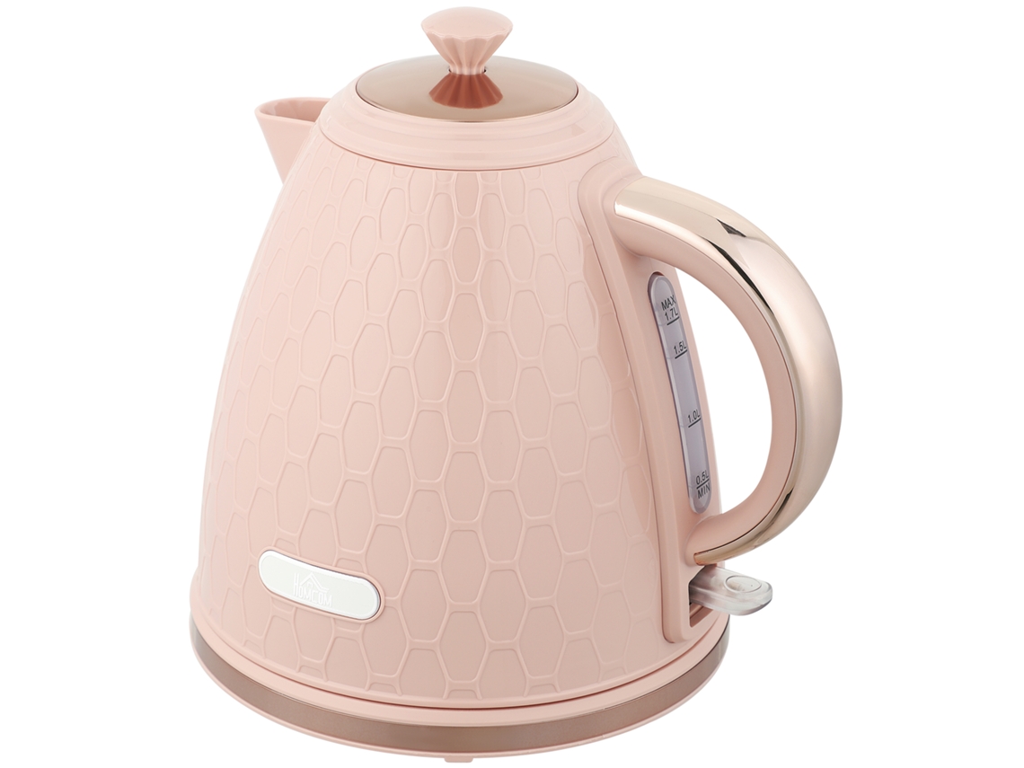 Chaleira Elétrica, 1,7l, Função De Fervura Rápida, 2,2kw, Sem Fio, Com Filtro Anticalcário Removível, Rosa Claro