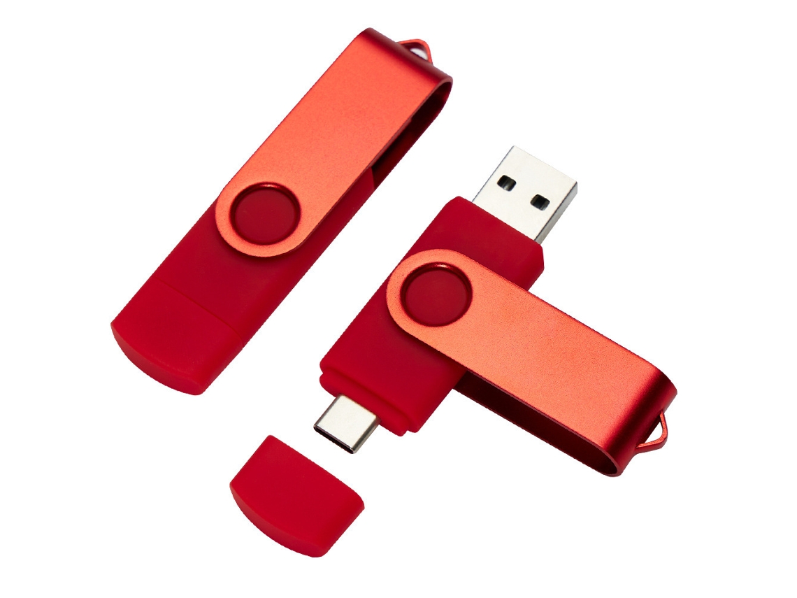 Pen Drive Usb De Metal, Adequado Para Celulares E Computadores Com Interface Type C Vermelho 64gb