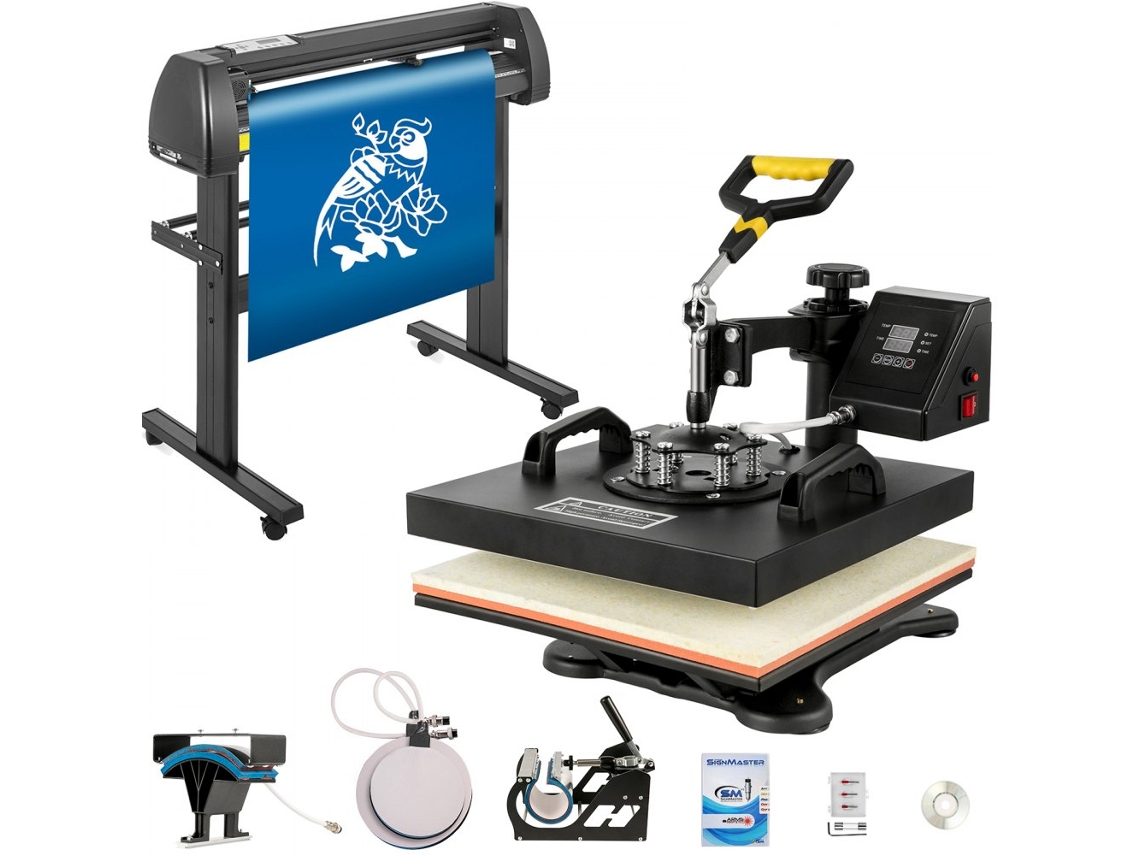 Máquina De Transferência Térmica 5 Em 1 Com Plotter De Corte 720mm Tekmaquinas