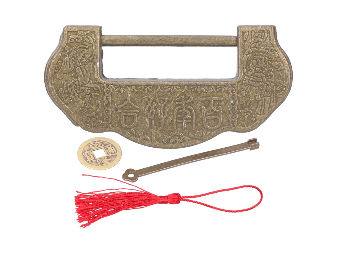 Cadeado Antigo de Latão Primerox para Armário Caixa de Jóias Vintage